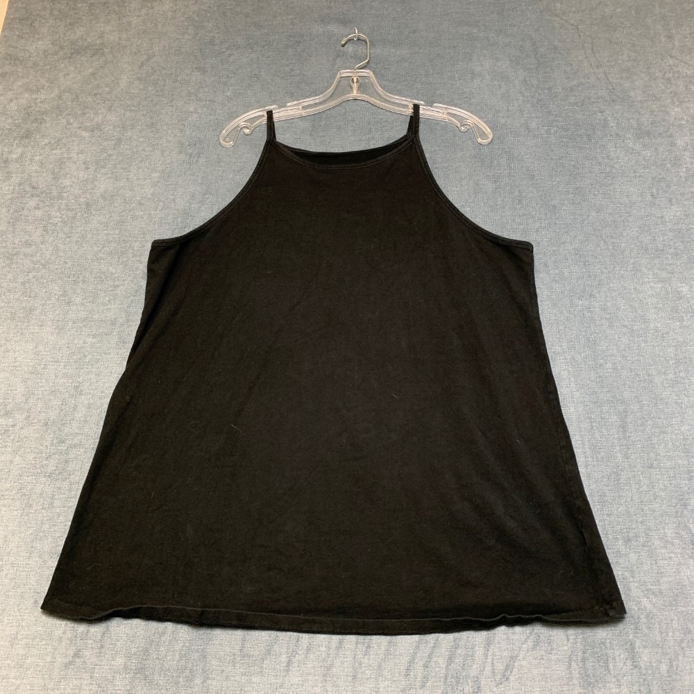 Torrid Tank Top Womens m Black Knit Cotton Stretch Spaghetti Straps Workout